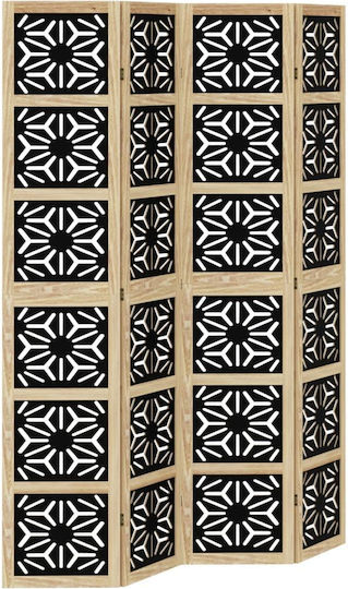 vidaXL Decorativ Paravan Lemn cu 4 Panouri 140x200cm