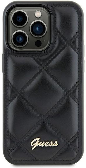 Guess Quilted Metal Logo Back Cover Plastic / Leather Black (Galaxy S23 FE)