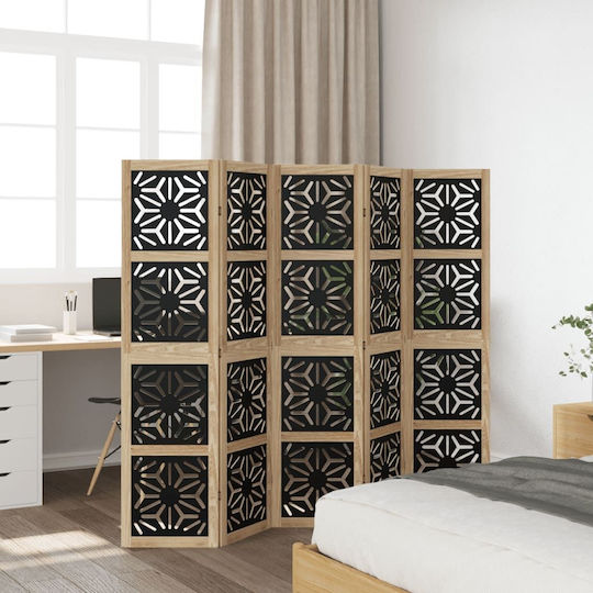 vidaXL Dekorativer Raumteiler Hölzernes mit 5 Paneelen 175x160cm