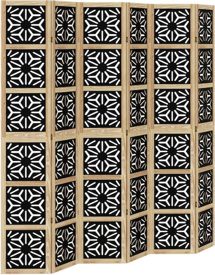 vidaXL Decorativ Paravan Lemn cu 6 Panouri 210x220cm