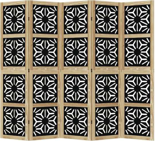 vidaXL Dekorativer Raumteiler Hölzernes mit 5 Paneelen 175x160cm