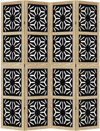 vidaXL Decorativ Paravan Lemn cu 4 Panouri 140x180cm