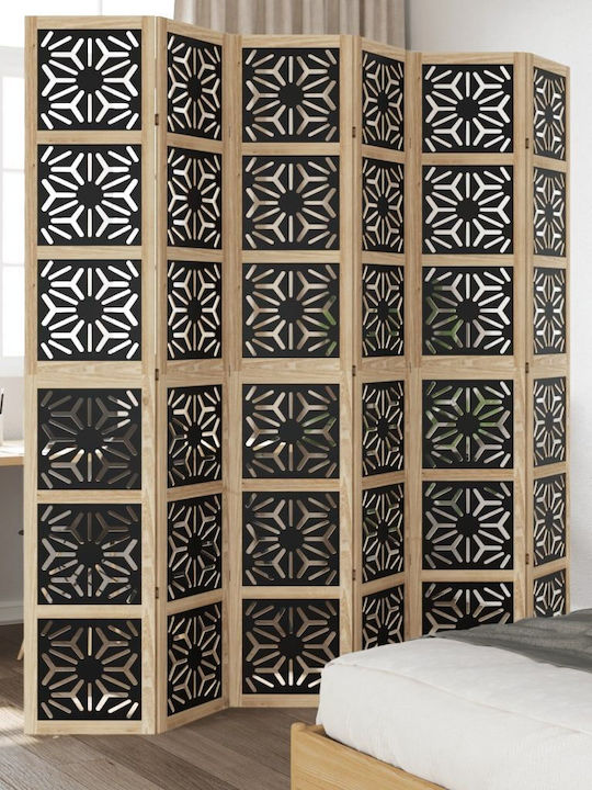vidaXL Decorativ Paravan Lemn cu 6 Panouri 210x220cm