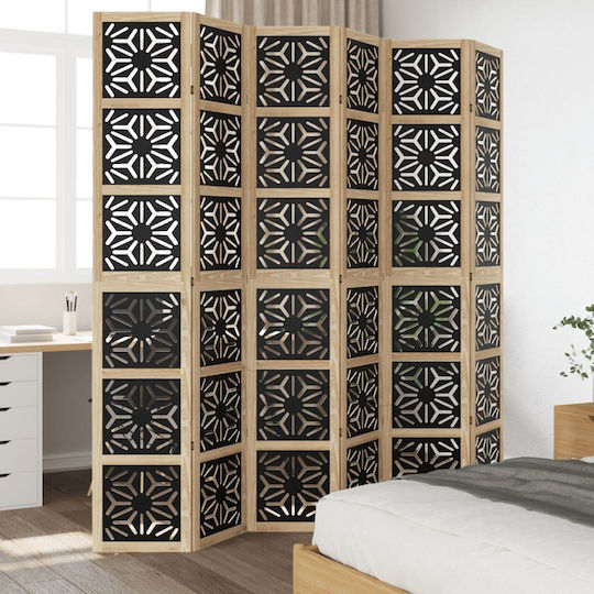 vidaXL Dekorativer Raumteiler Hölzernes mit 6 Paneelen 210x220cm