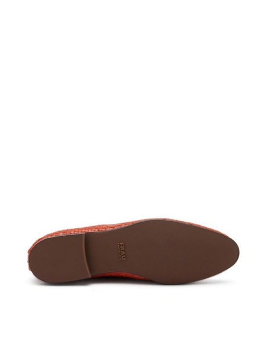 Frau Leder Damen Loafers in Orange Farbe