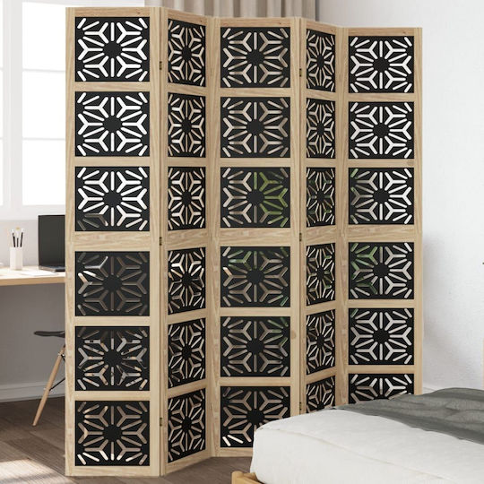 vidaXL Διακοσμητικό Παραβάν Ξύλινο με 5 Φύλλα 175x200cm