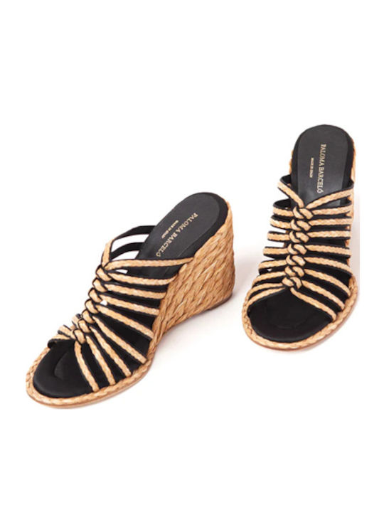 Schwarze Plateauschuhe Paloma Barcelo 642391 Calie Satin Schwarz