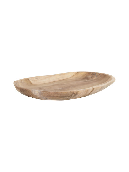 Freebox Διακοσμητικός Δίσκος Hölzernes Oval 45x35x4cm 1Stück
