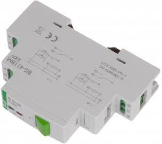 Releu bistabil cu buton de comutare manuala F&f Control memorie 230v Montare pe sina DIN Bis-411bm