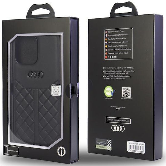 Audi Задна корица Кожа / Пластмаса Черен (iPhone 13 Pro Max)