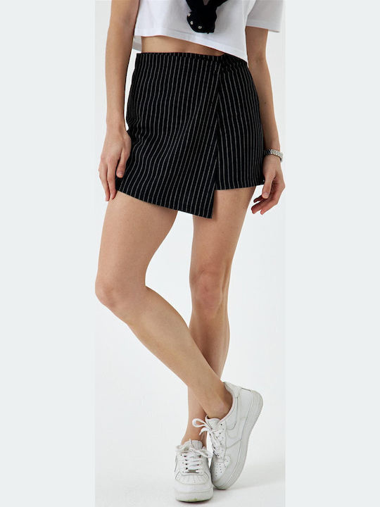 Sinell Damen Shorts Rock Kurz Streifen Schwarz