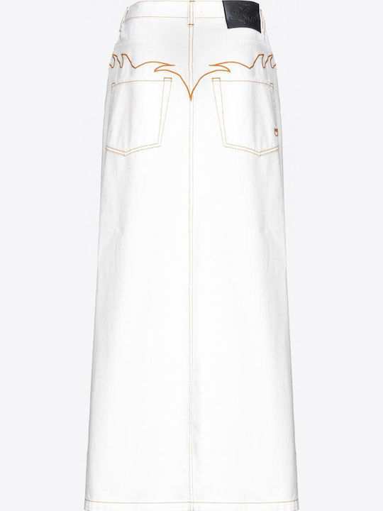 Τζιν Midi Φούστα Denim/white