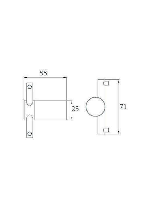 Orabella Double Wall-Mounted Bathroom Hook ​7.1x5.5cm Black
