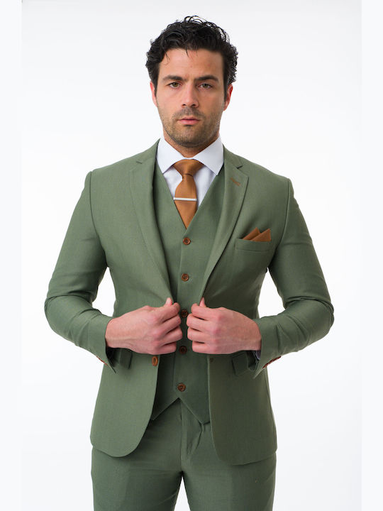 Herrenanzug mit Weste Green