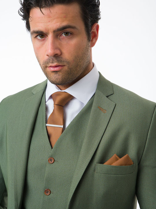 Herrenanzug mit Weste Green