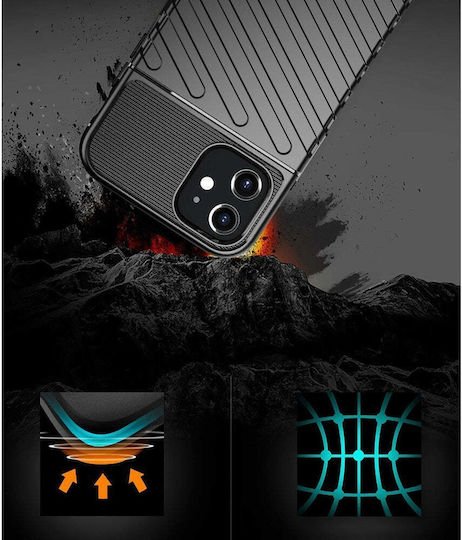 Powertech Umschlag Rückseite Kunststoff Schwarz (iPhone 12 mini)
