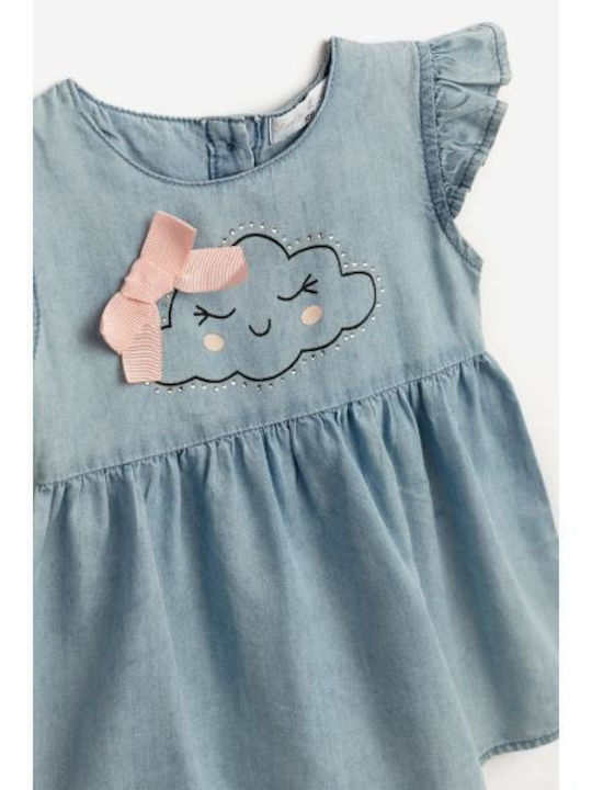 HappyNest Mädchen Kleid Denim Blau