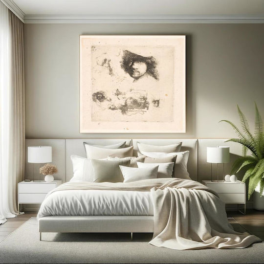 Sheet With Various Studies: Self-portrait, Beggar Couple, Heads By Rembrandt Van Rijn σε Καμβά