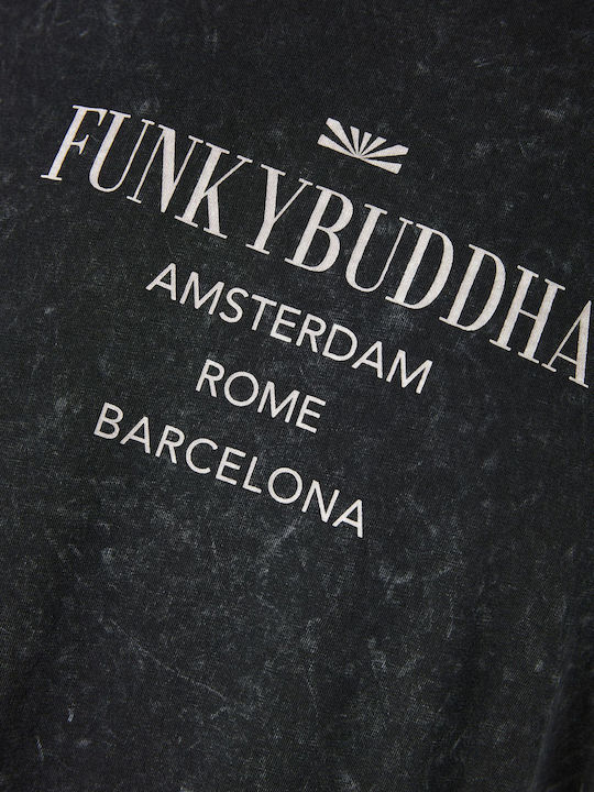Funky Buddha Herren Ärmelloses Shirt Schwarz