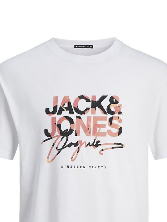 Jack & Jones Ανδρικό T-shirt Κοντομάνικο Άσπρο