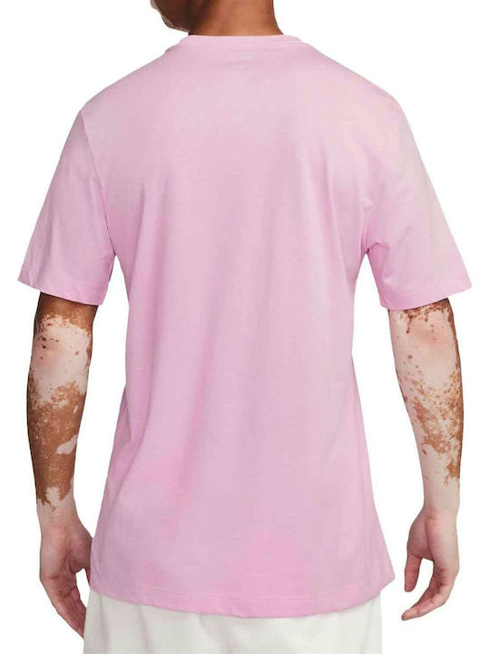 Nike Club Ανδρικό Αθλητικό T-shirt Κοντομάνικο Ροζ