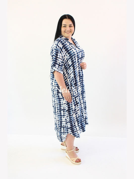 Brak Trio Maxi Shirt Dress Dress Blue Navy