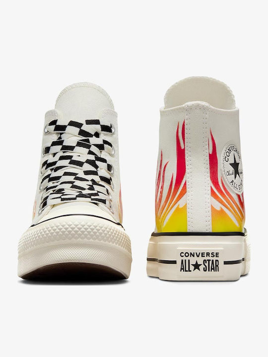 Chuck Taylor All Star Lift Platform Γυναικεία Μποτάκια Egret / Enamel Red / Black A07892C