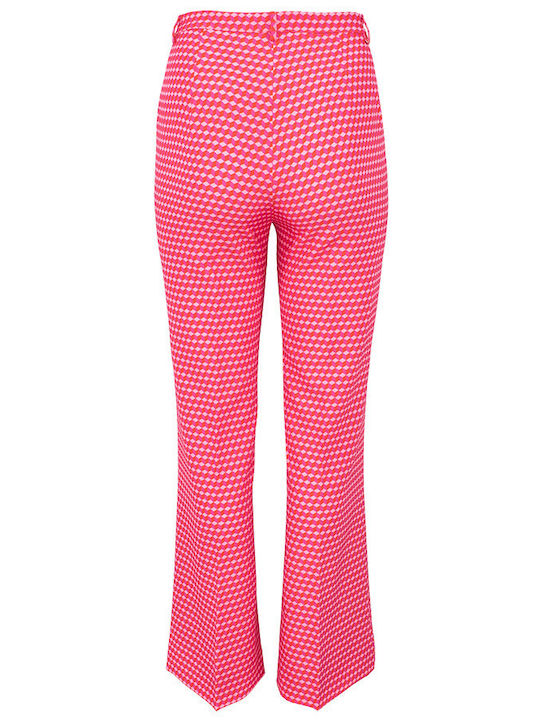 Pink Printed Bell Bottom Trousers by R Baltatzi