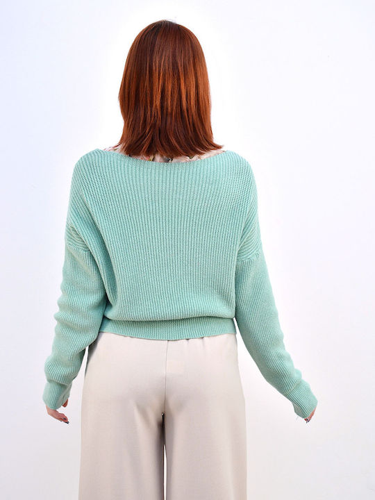 Women's Knitted Cardigan with Buttons Mint