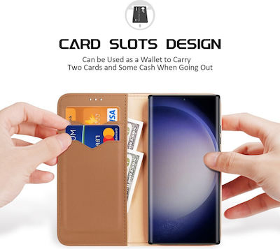 Dux Ducis Hivo Series Rfid Blocking Book Leather / Silicone Brown (Galaxy S24 Ultra)