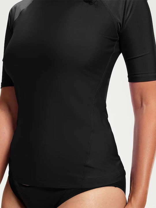 Speedo Tricou De Protecție Solară Pentru Femei Mâneci Scurte Protecție Solară UPF 40+ Negru