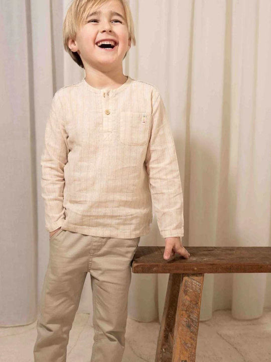 Kinder Schlaghose Stoff Beige