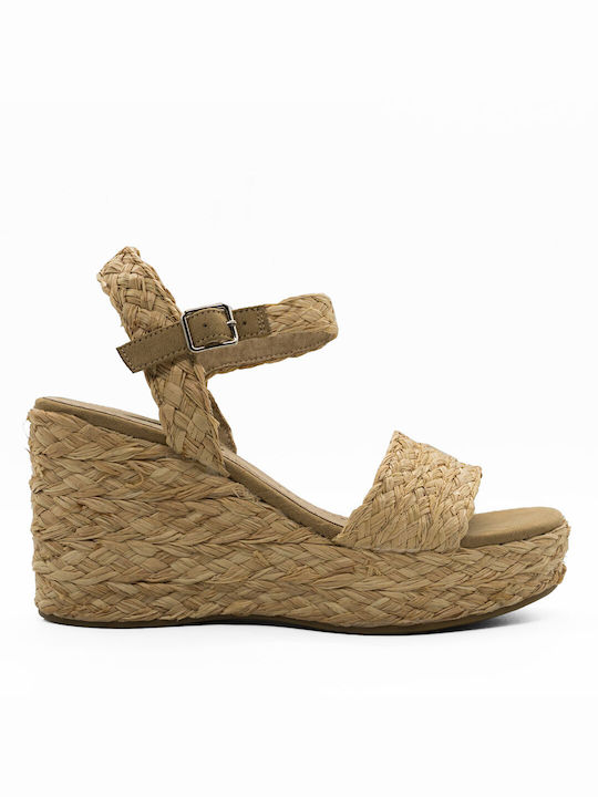 Corina Women's Fabric Platform Espadrilles Beige