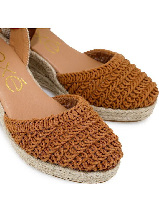 Women's Fabric Platform Espadrilles Tabac Brown
