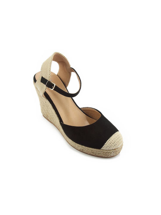 Fshoes Platforme dama în stil espadrile Negre