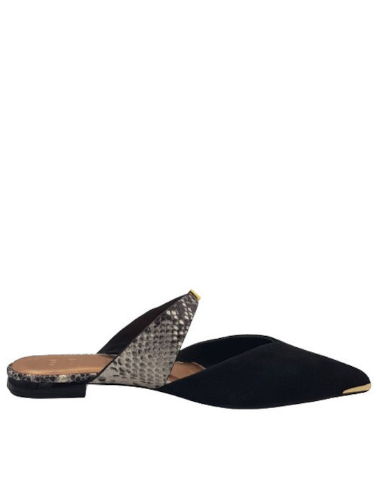 Ted Baker Leder Mules mit Absatz in Schwarz Farbe