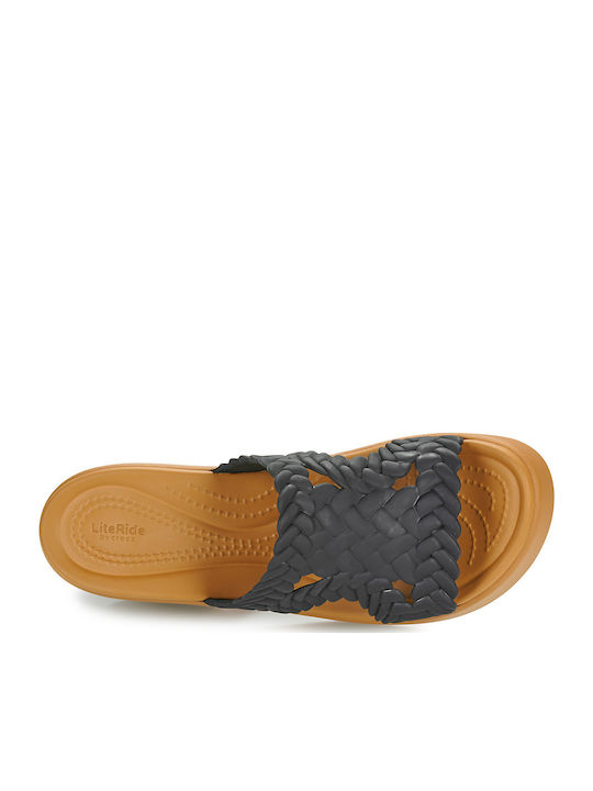 Brooklyn Woven Mules with Low Heel in Black Color