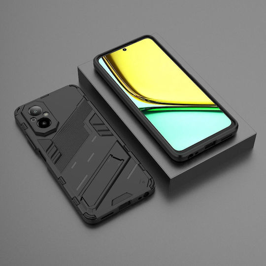 Realme C67 4g Global Punk Armor 2 In 1 Pc + Tpu Phone Case Holder Black