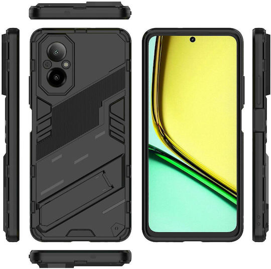 Realme C67 4g Global Punk Armor 2 In 1 Pc + Tpu Phone Case Holder Black