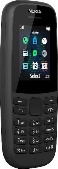 Nokia 105 (2019) Dual SIM Κινητό με Κουμπιά (Ελληνικό Μενού) Μαύρο