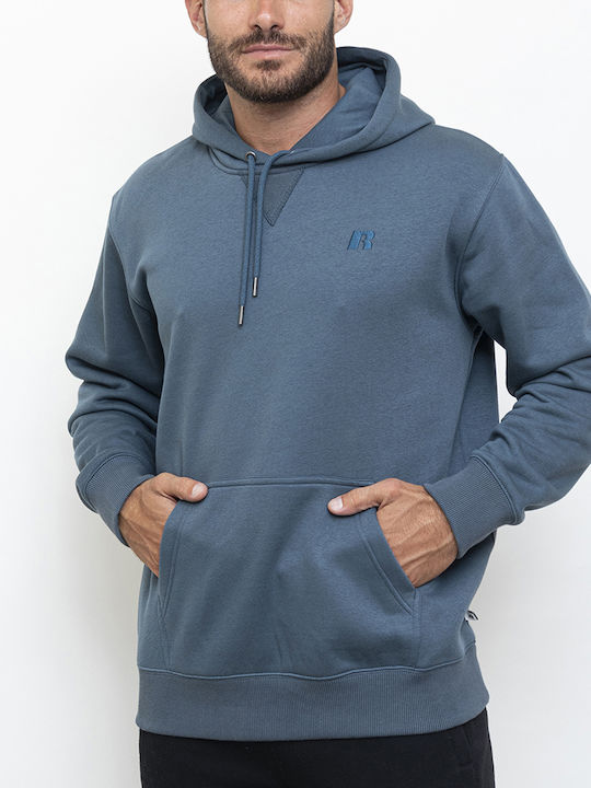 Russell Athletic Pull Over Ανδρικό Φούτερ με Κουκούλα Μπλέ