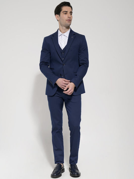 Vară Sacou bărbați cu croială strâmtă navy blue