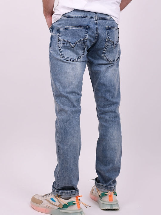 True Rise Herren Jeanshose in Gerader Linie Blue