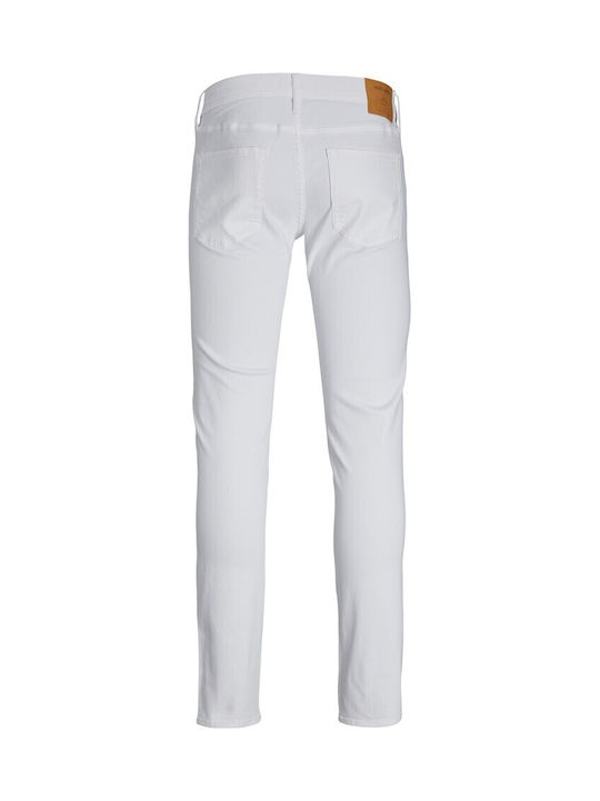 Men's Elastic Jeans Pants with Slim Fit White