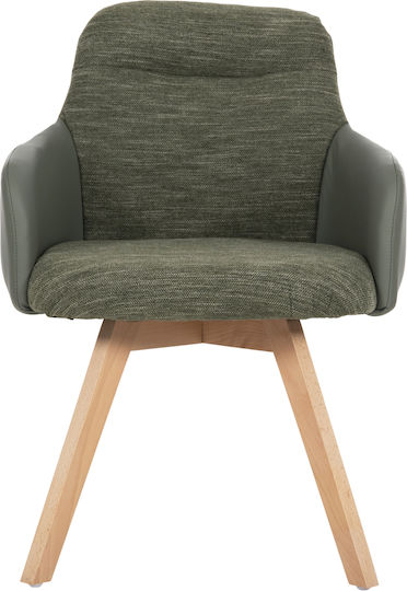 Dining Room Fabric Armchair Green 56.5x62x81.5cm 2pcs