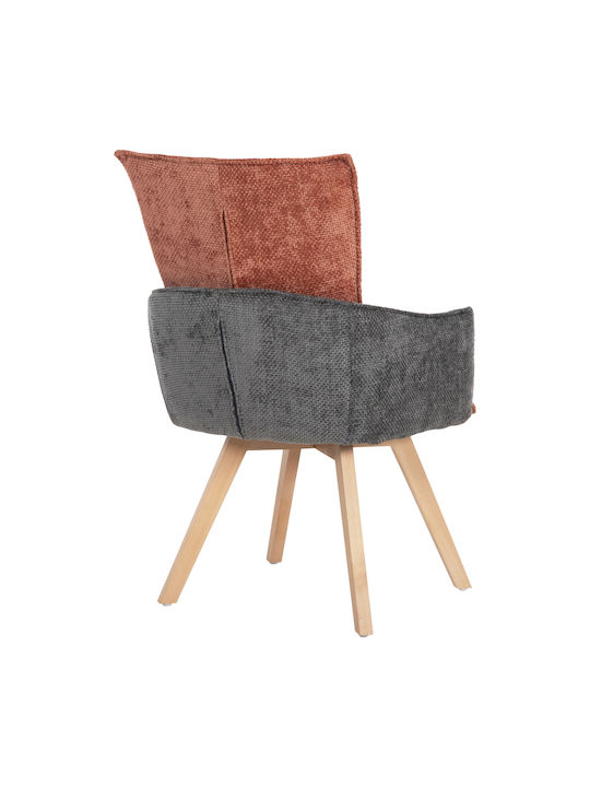REX Dining Room Fabric Armchair Ceramides 53x60x93cm 2pcs
