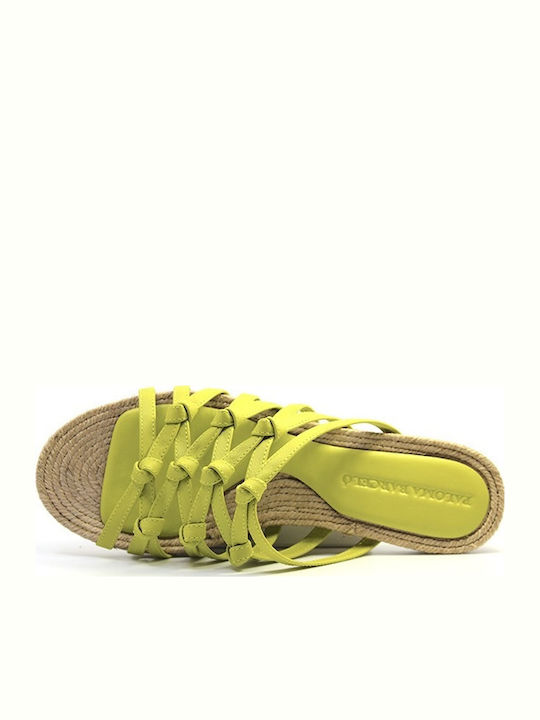 Leder Flache Sandalen für Damen Gelbe