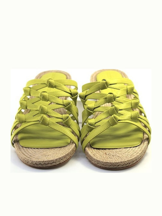 Leder Flache Sandalen für Damen Gelbe