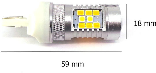Λάμπες Αυτοκινήτου W21/5W / W21W Canbus LED 5500K Ψυχρό Λευκό 12V 28W 2τμχ