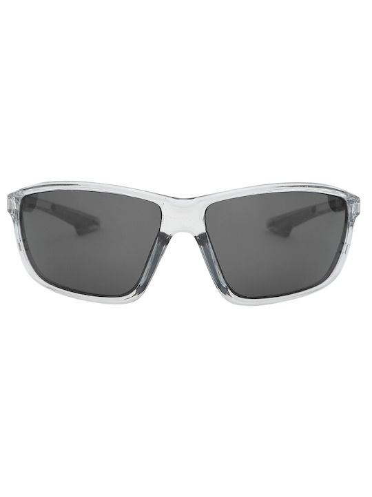 V-store Men's Sunglasses with Transparent Plastic Frame and Gray Polarized Lens POL21470BLACK